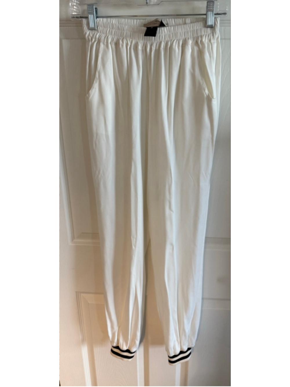 LOYD/FORD Palm Springs Silk-Feel Joggers with Striped Knit Cuffs – Size S